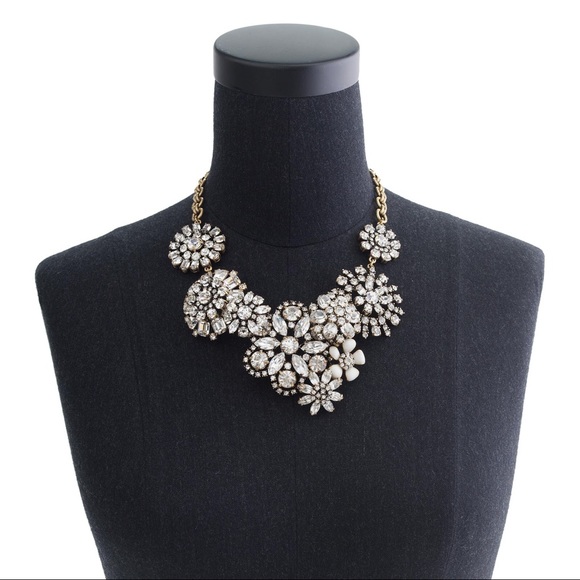 J. Crew Jewelry - J Crew Crystal Floral Statement Necklace